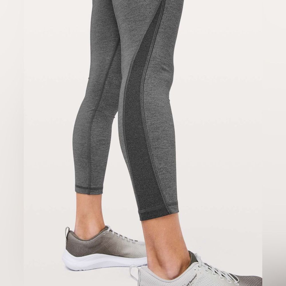 Lululemon Train Times 7/8 Pant 25" Heathered Black Leggings Size 10 - Picture 3 of 6